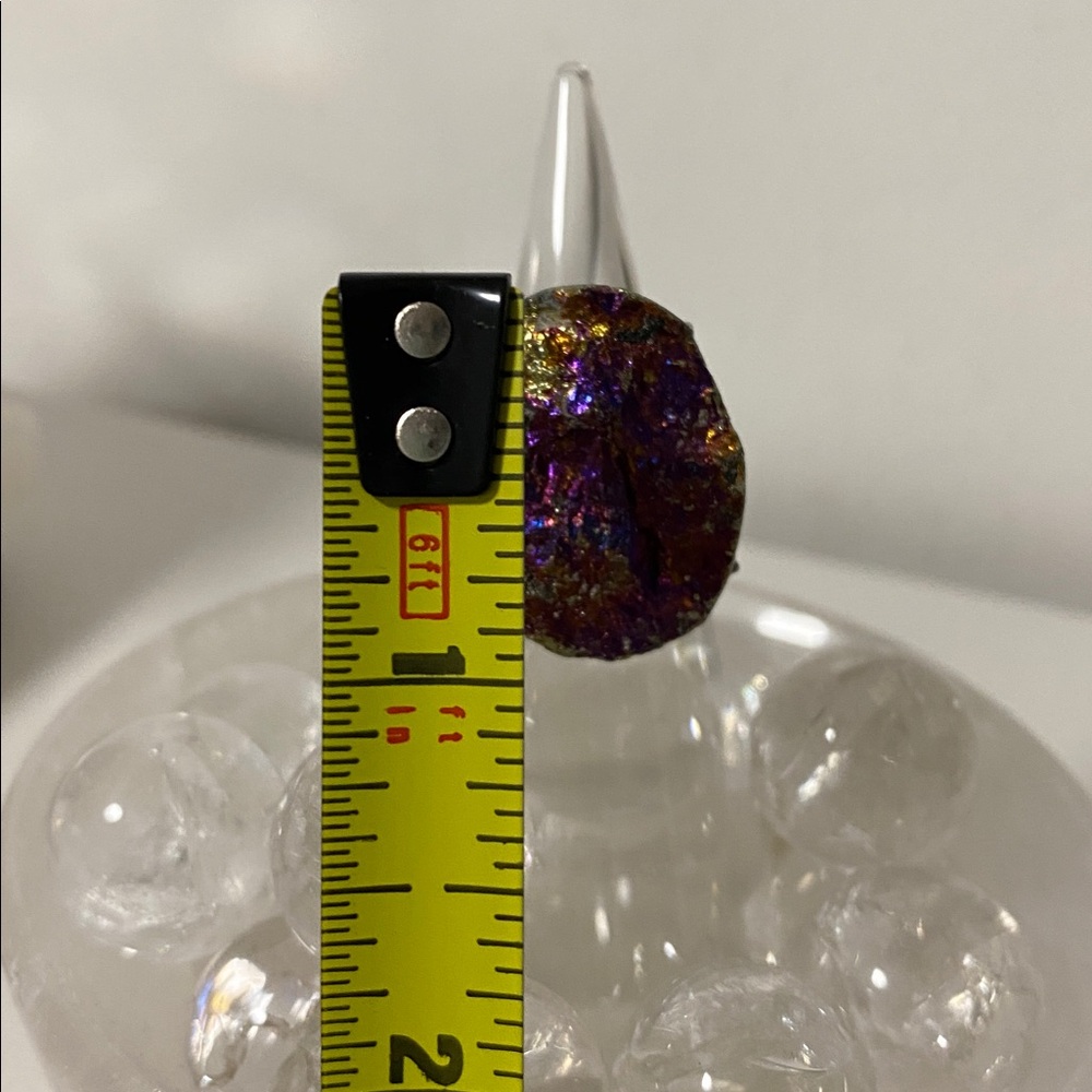 Iridescent Chalcopyrite Peacock Ore Statement Ring - Picture 9 of 9